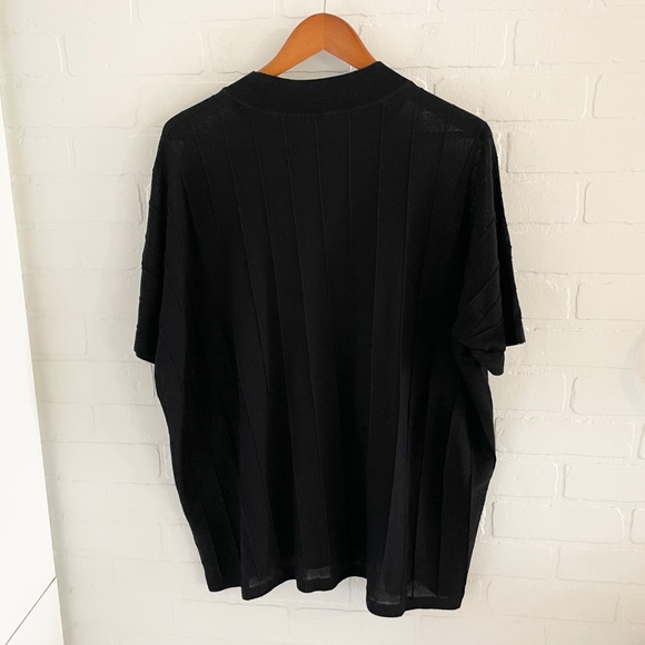 COS Oversized Stitch Tee Top Sheer Minimalist High crew neck Sz L - Picture 14 of 16
